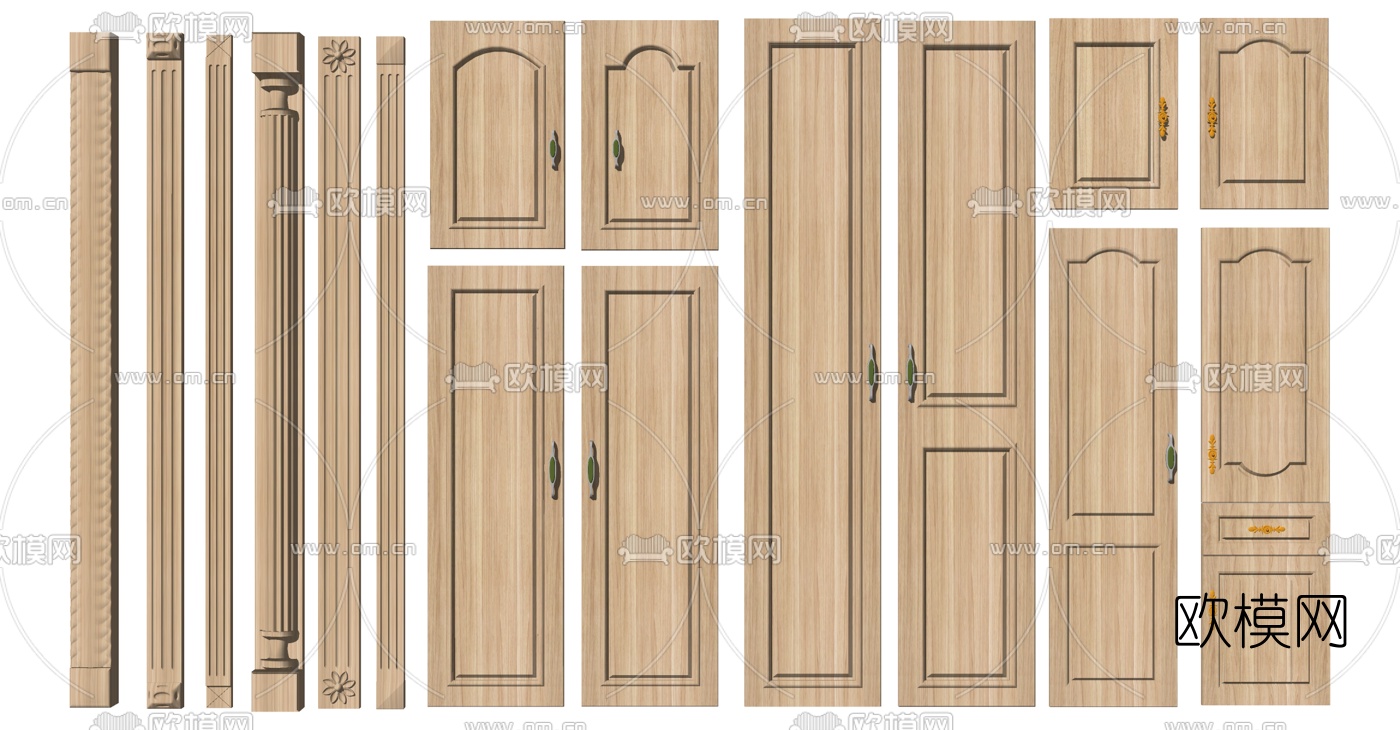 欧式雕花柱子su模型下载