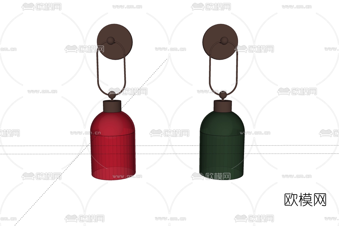 现代金属壁灯免费su模型下载