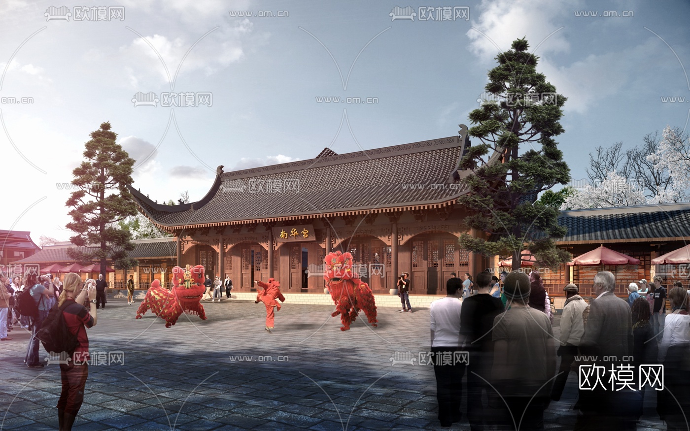 中式古建筑3d模型下载