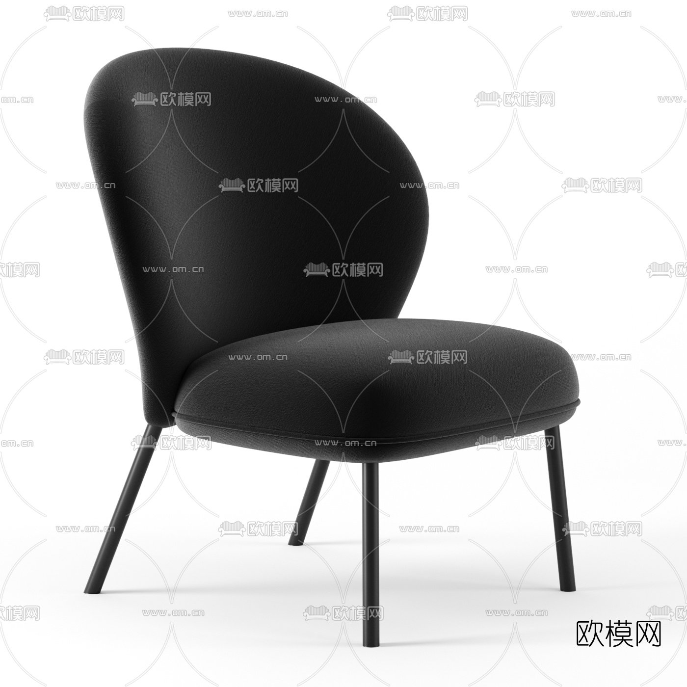 现代靠背单椅3d模型