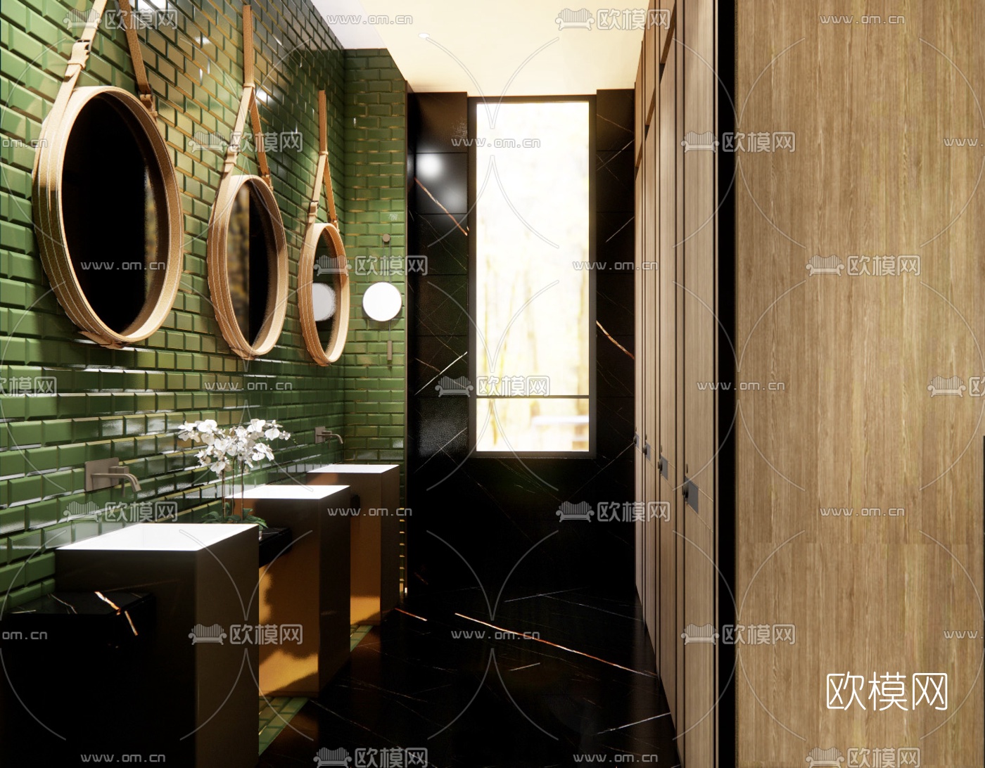现代公共卫生间su模型