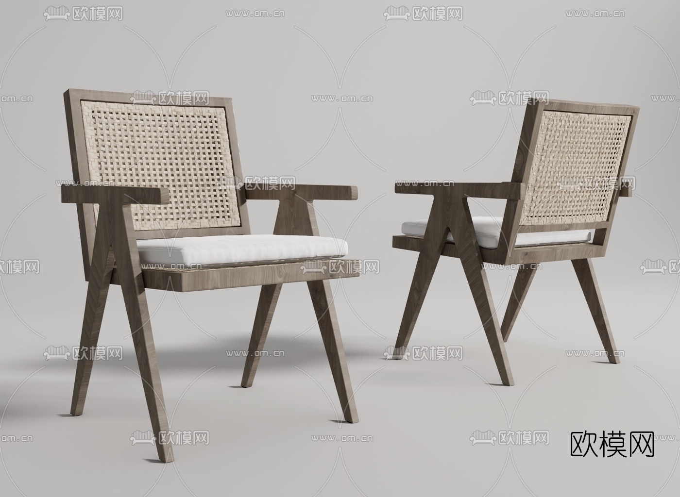 现代休闲藤椅su模型下载（渲染图1）