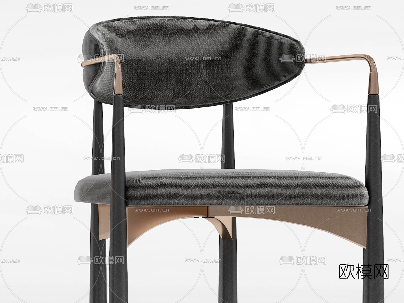 现代靠背吧台椅3d模型下载（渲染图2）