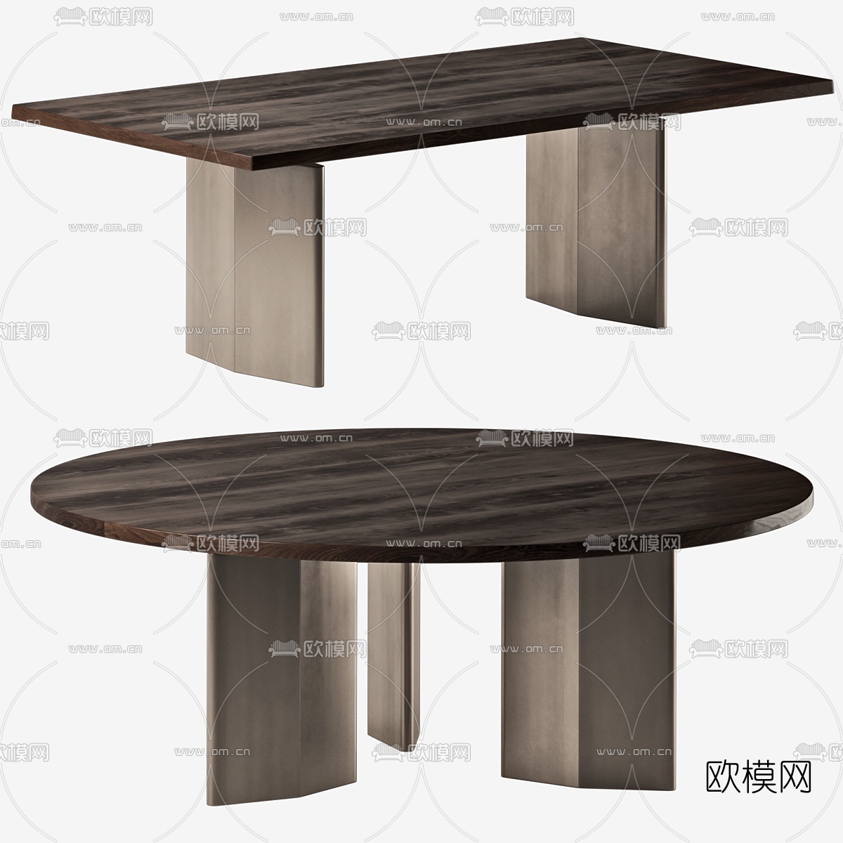 现代简约餐桌3d模型