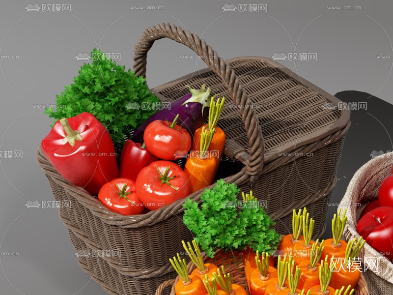 现代蔬菜水果静物3d模型