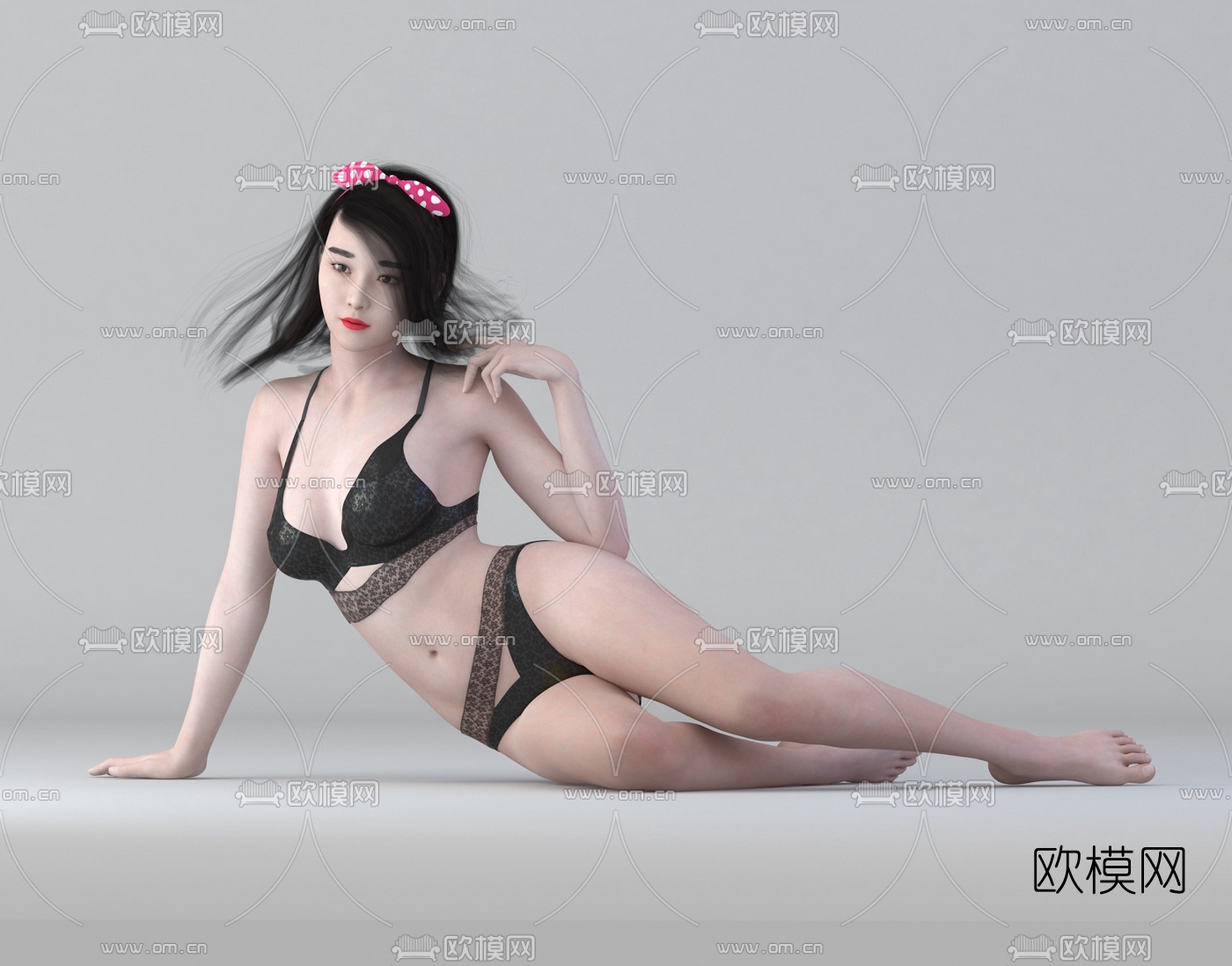 现代比基尼美女3d模型