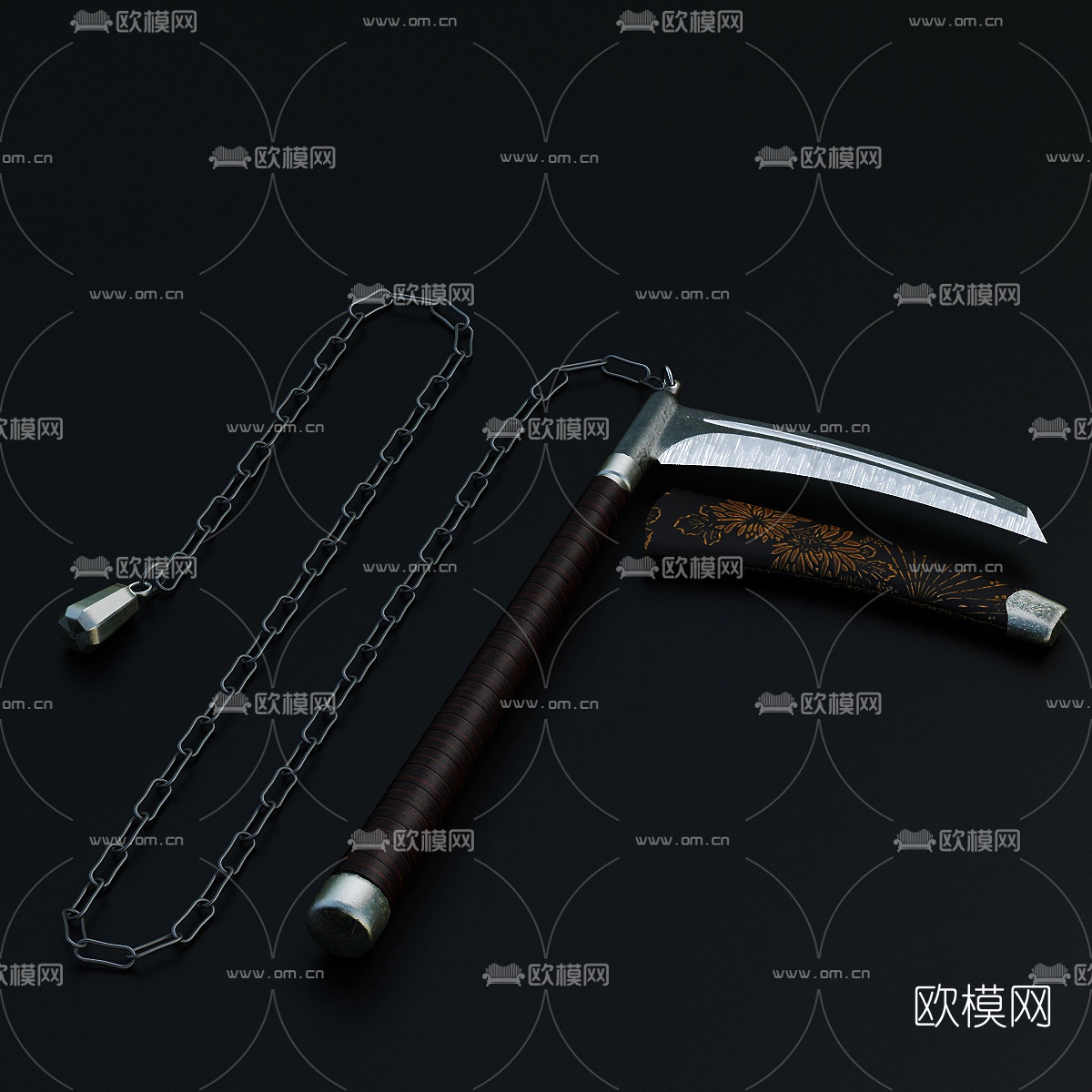 中式冷兵器刀剑戟3d模型