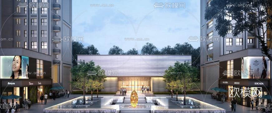 现代售楼部外观su模型