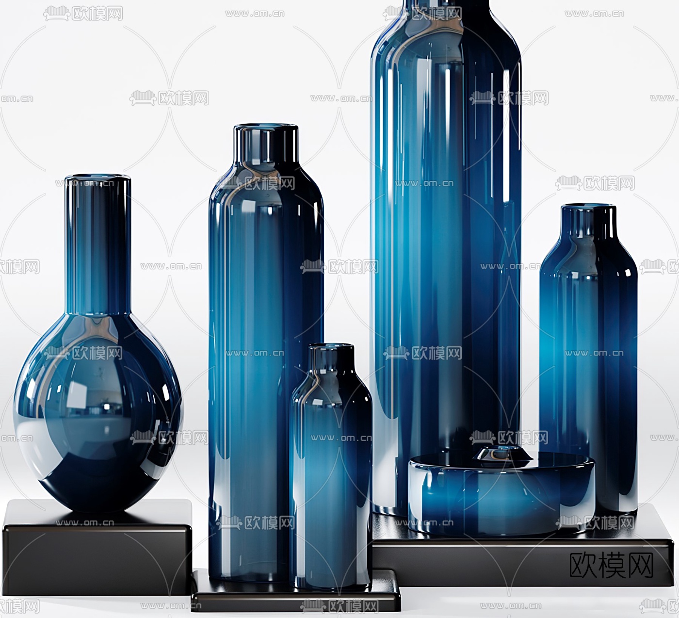 现代陶瓷花瓶器皿3d模型下载