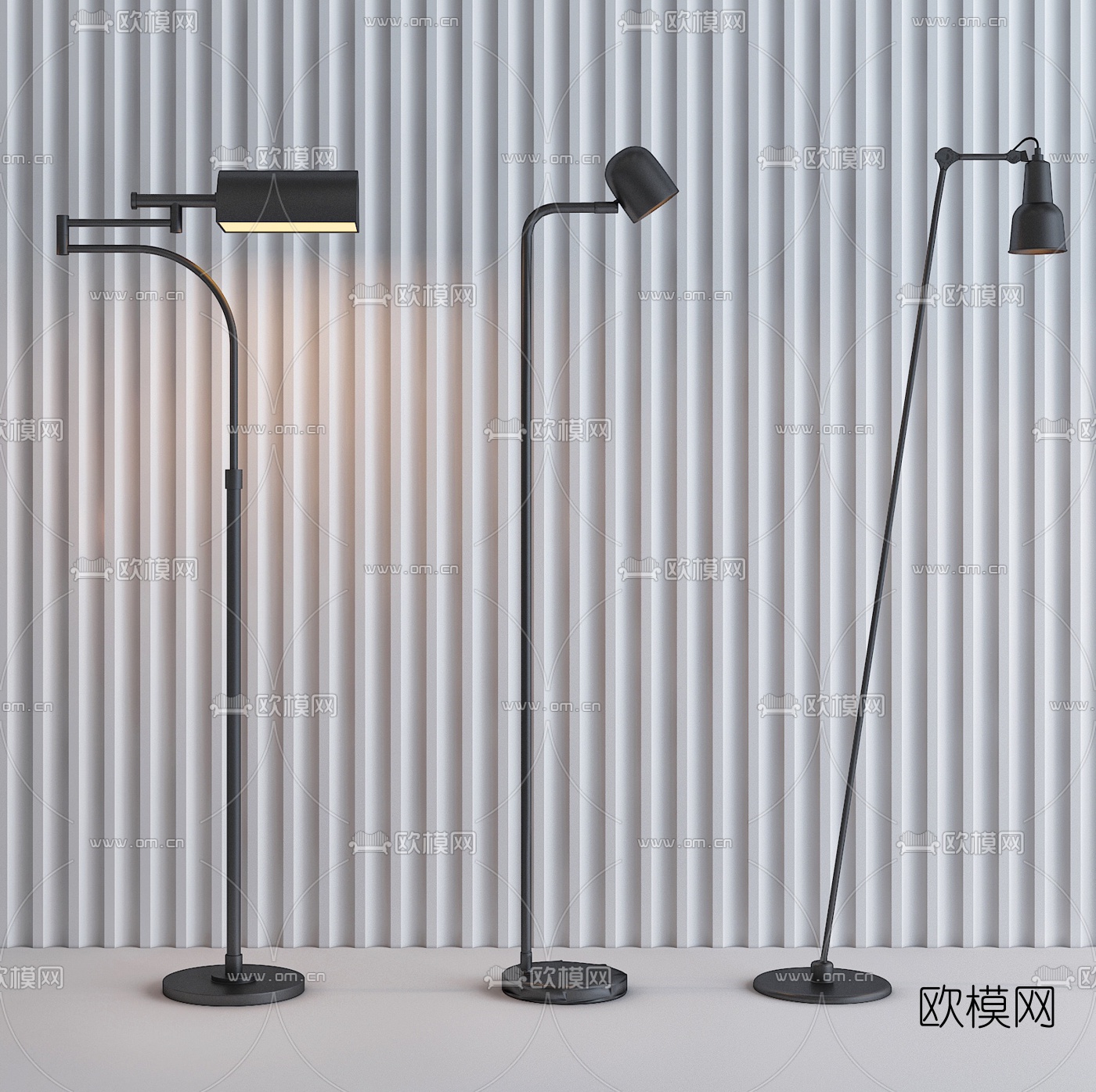 现代简易落地灯3d模型