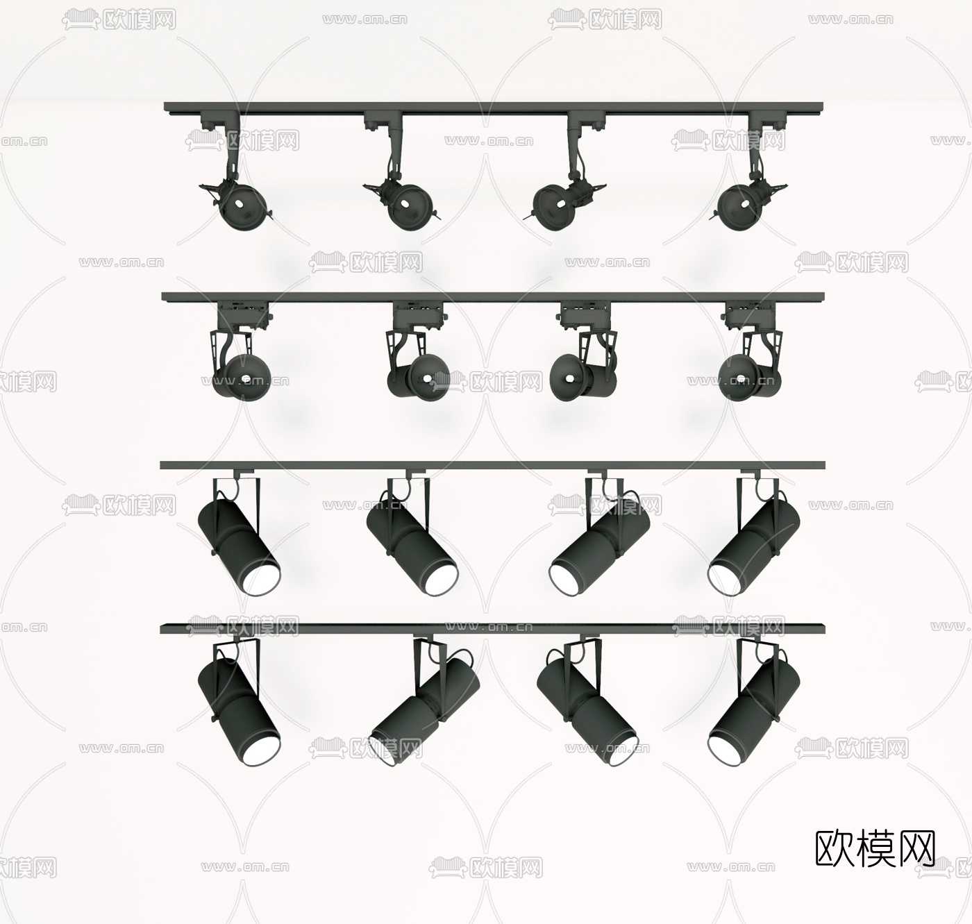 现代筒灯射灯su模型下载
