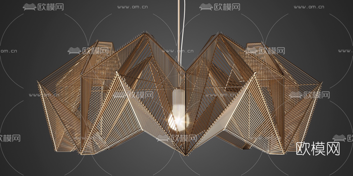 现代金属个性吊灯3d模型