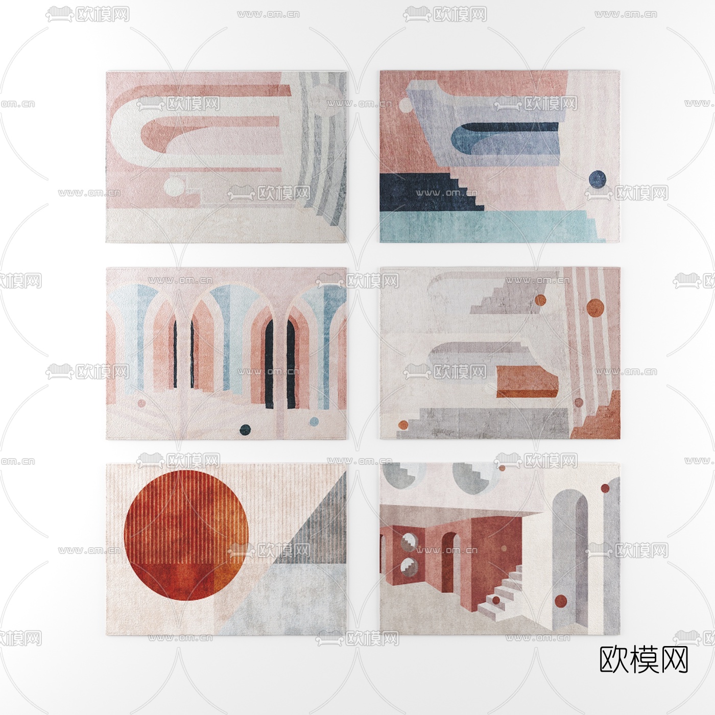 北欧布艺地毯3d模型