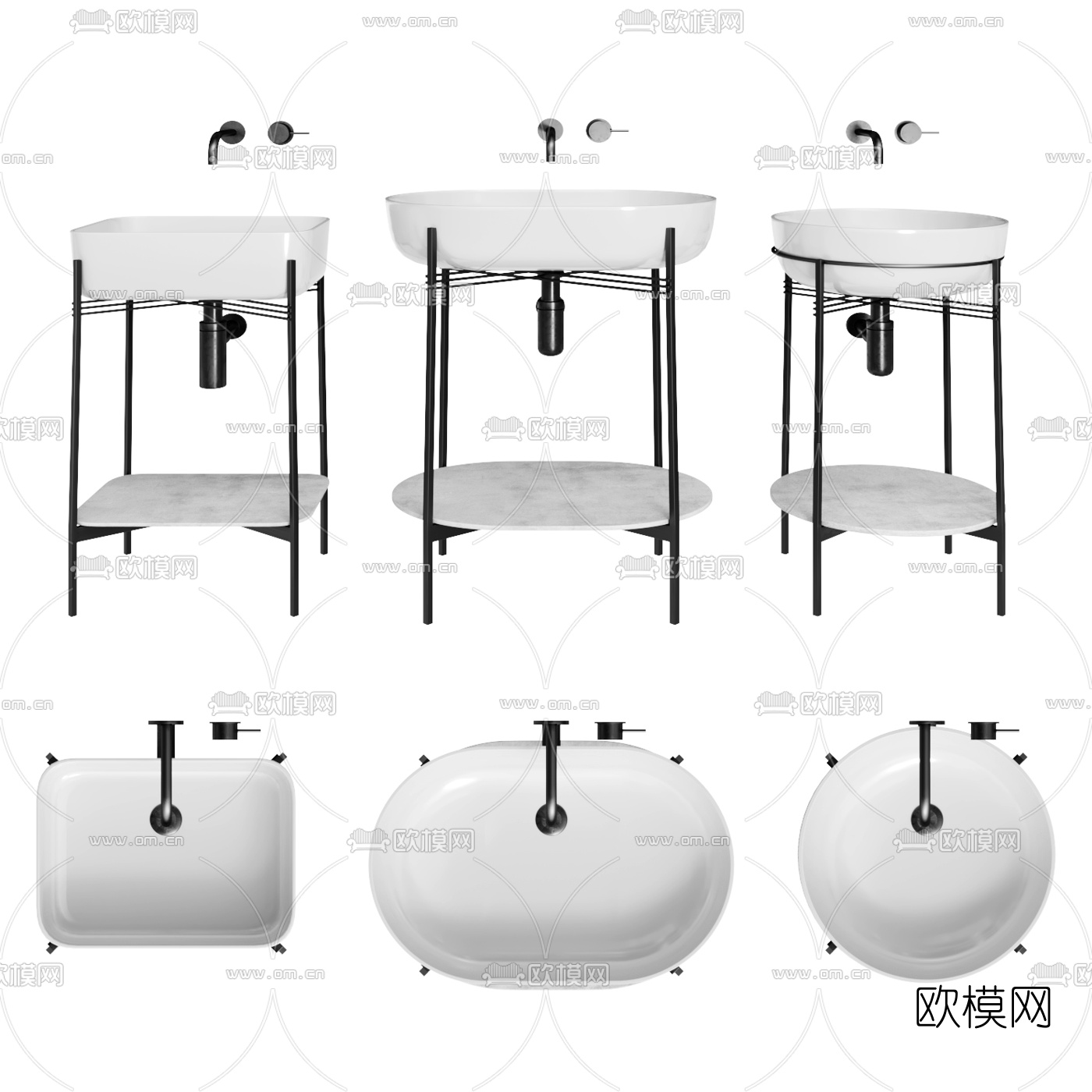 现代洗手台3d模型