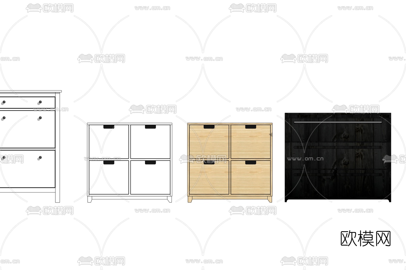 现代玄关端景柜免费su模型下载