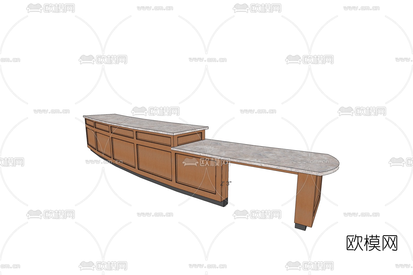 现代接待台免费su模型下载