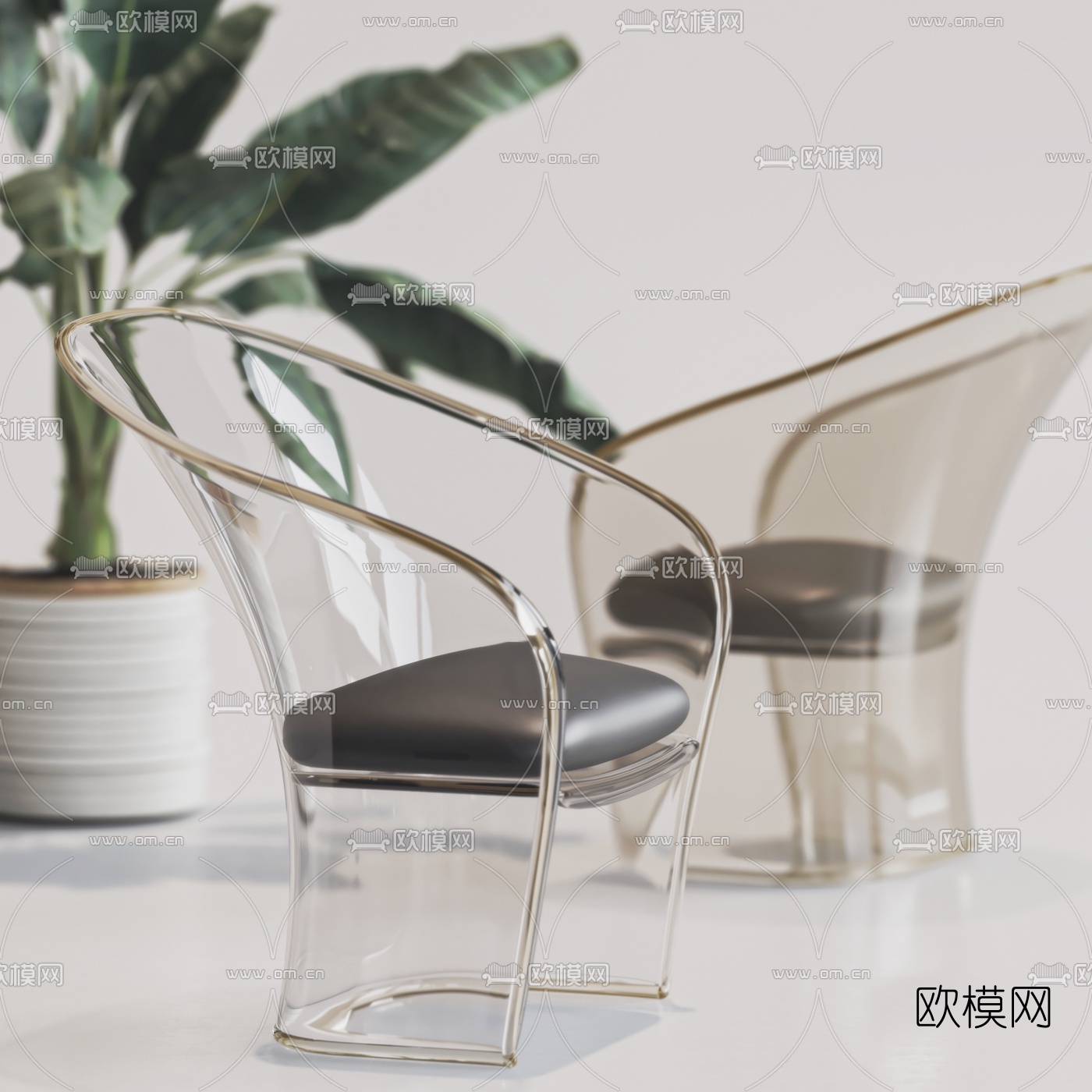 现代亚克力休闲椅3d模型