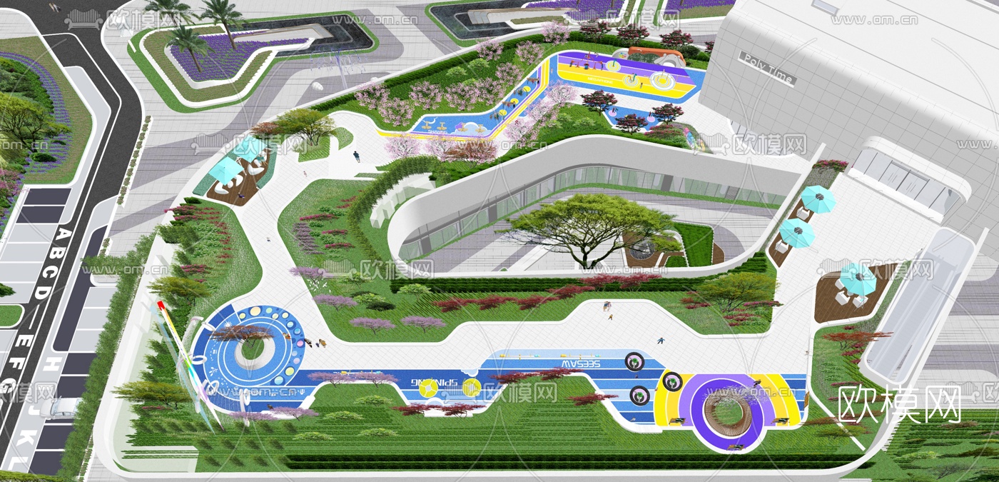 现代商业中心鸟瞰su模型下载（渲染图3）