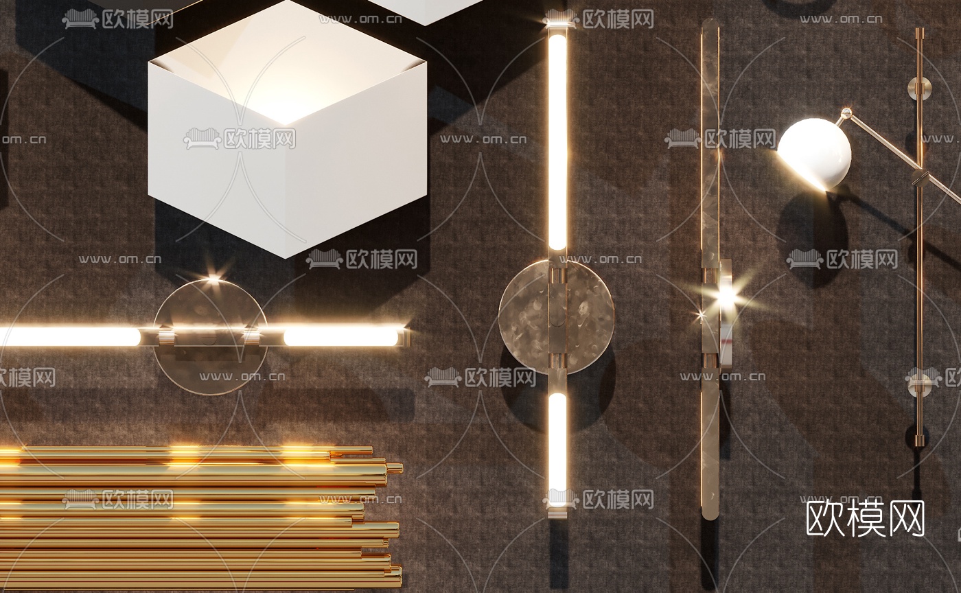 现代金属创意吊灯3d模型
