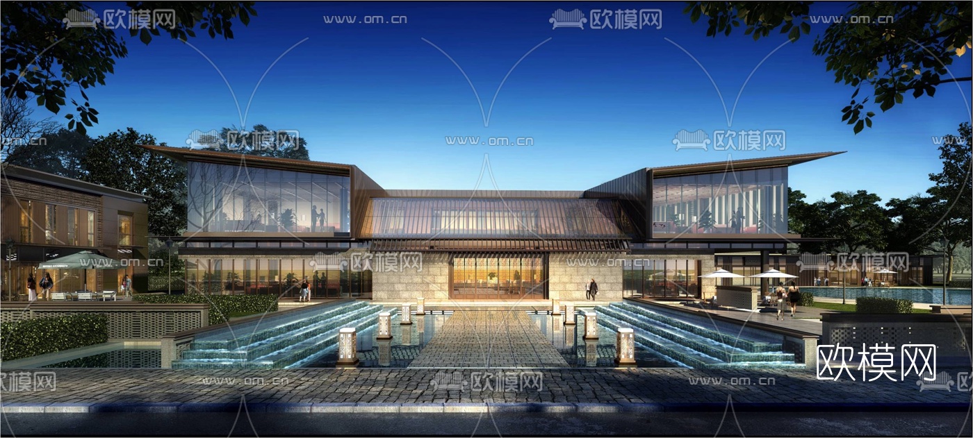 现代售楼处su模型下载（渲染图1）