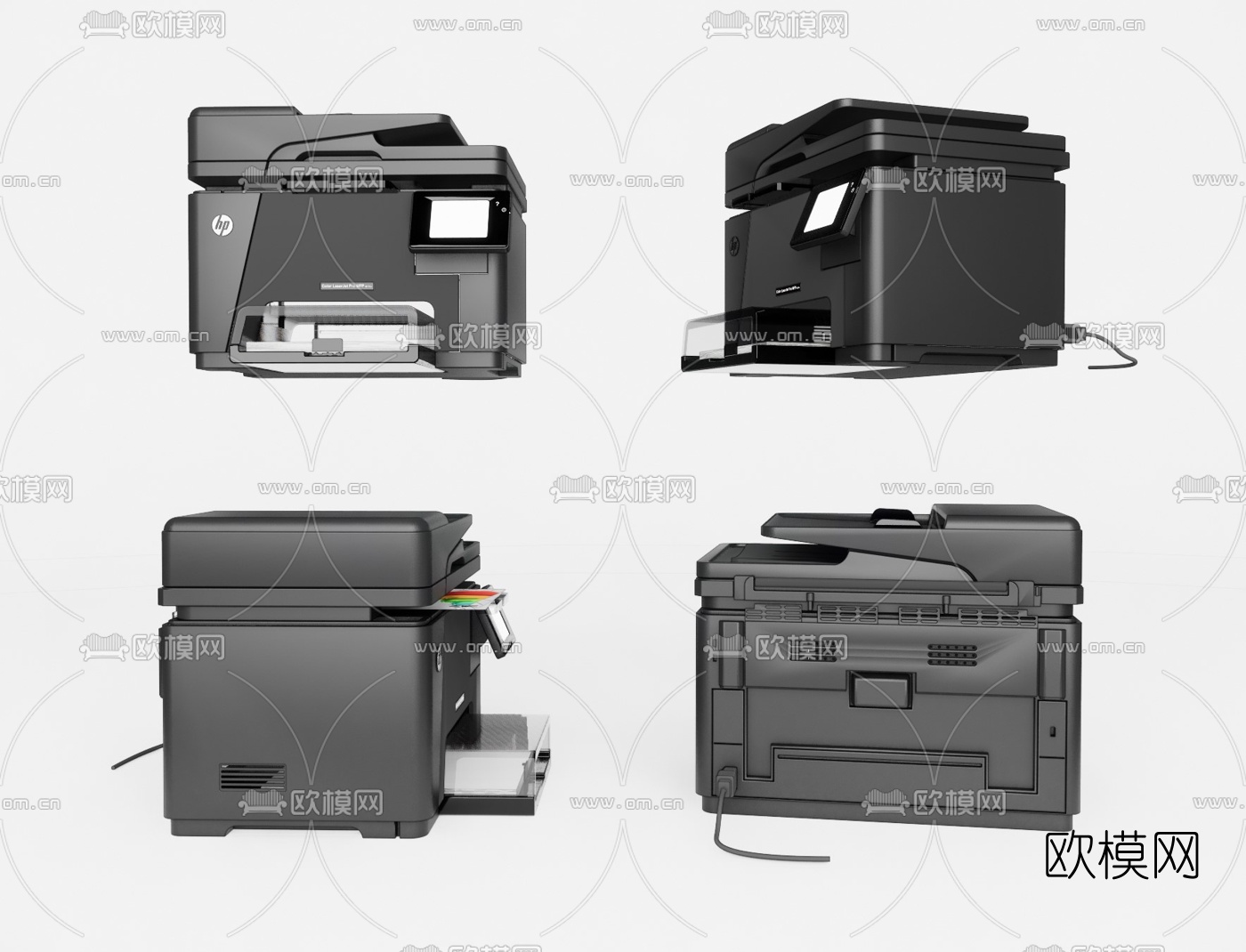 现代打印机复印机su模型下载（渲染图1）