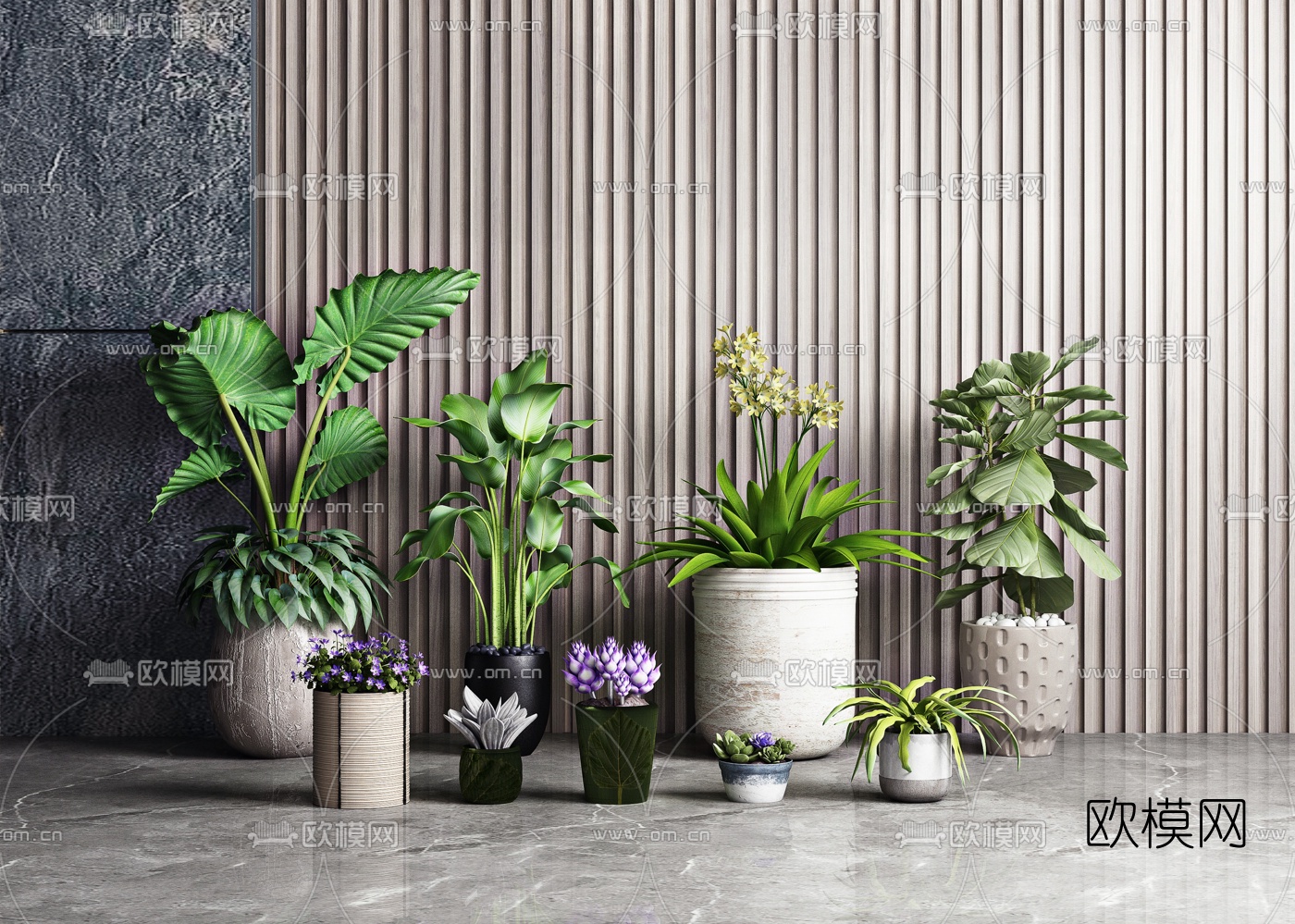 现代绿植盆栽3d模型
