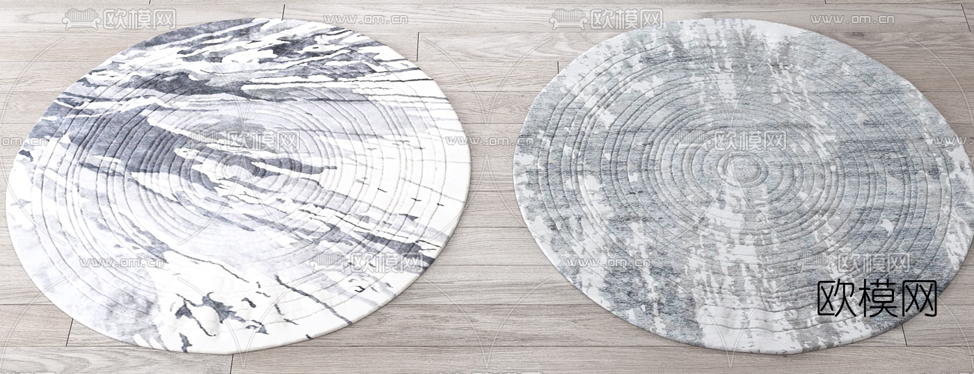 现代圆形地毯3d模型下载（渲染图3）