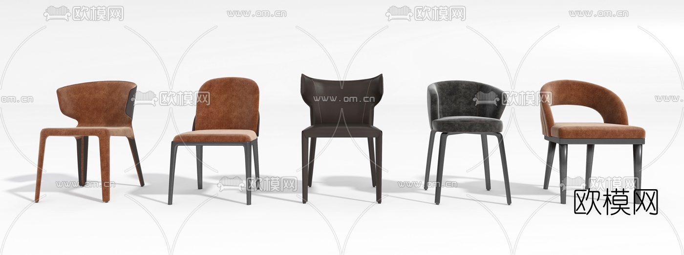 现代布艺休闲椅3d模型下载（渲染图1）
