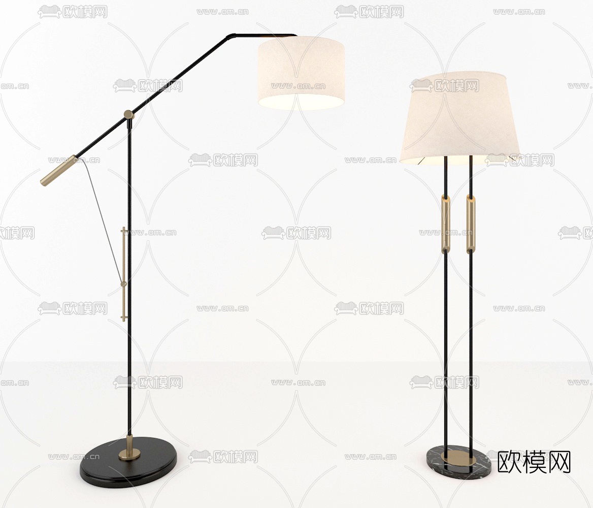 现代金属落地灯免费3d模型下载