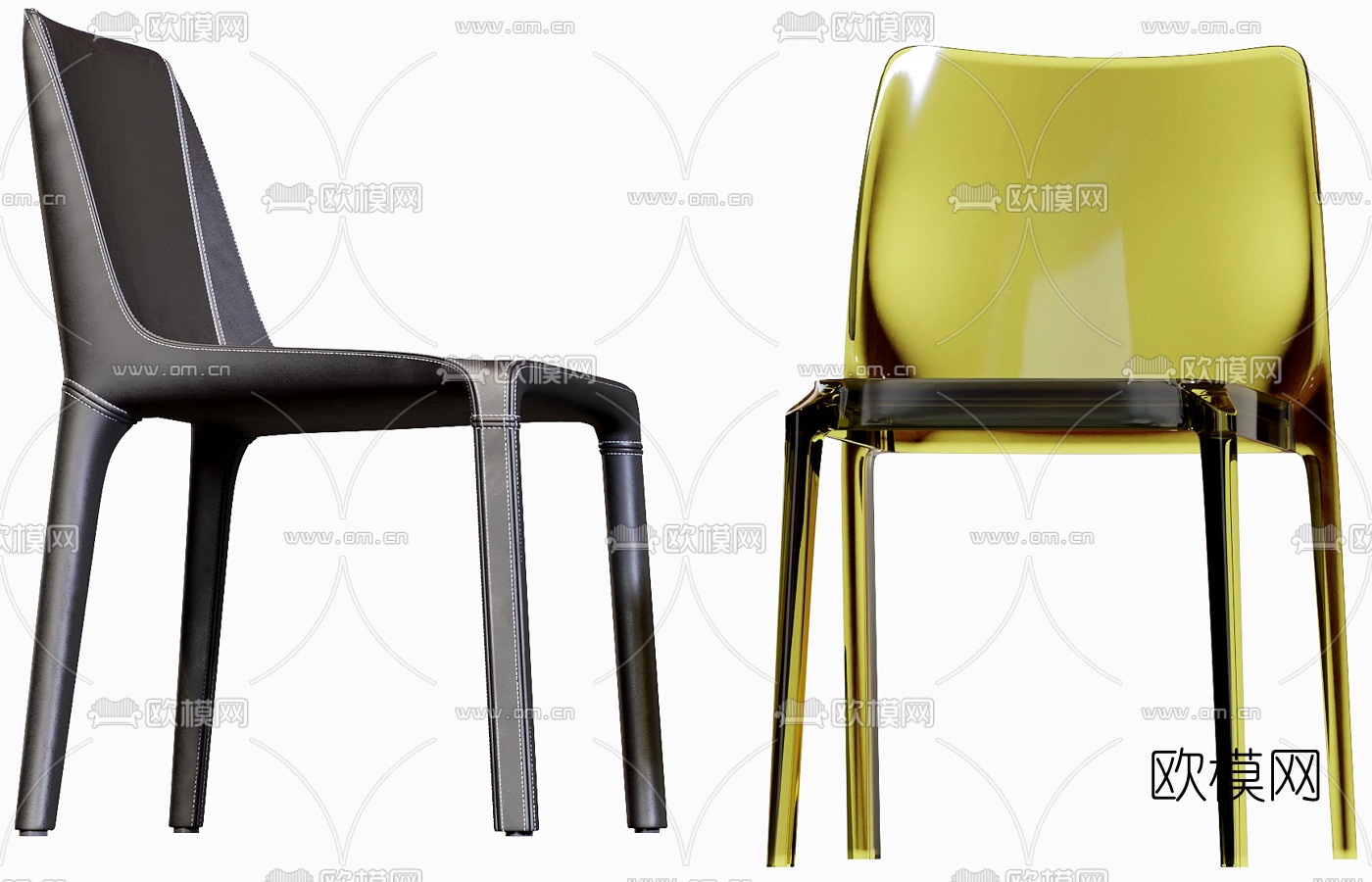 现代时尚休闲椅3d模型下载（渲染图2）