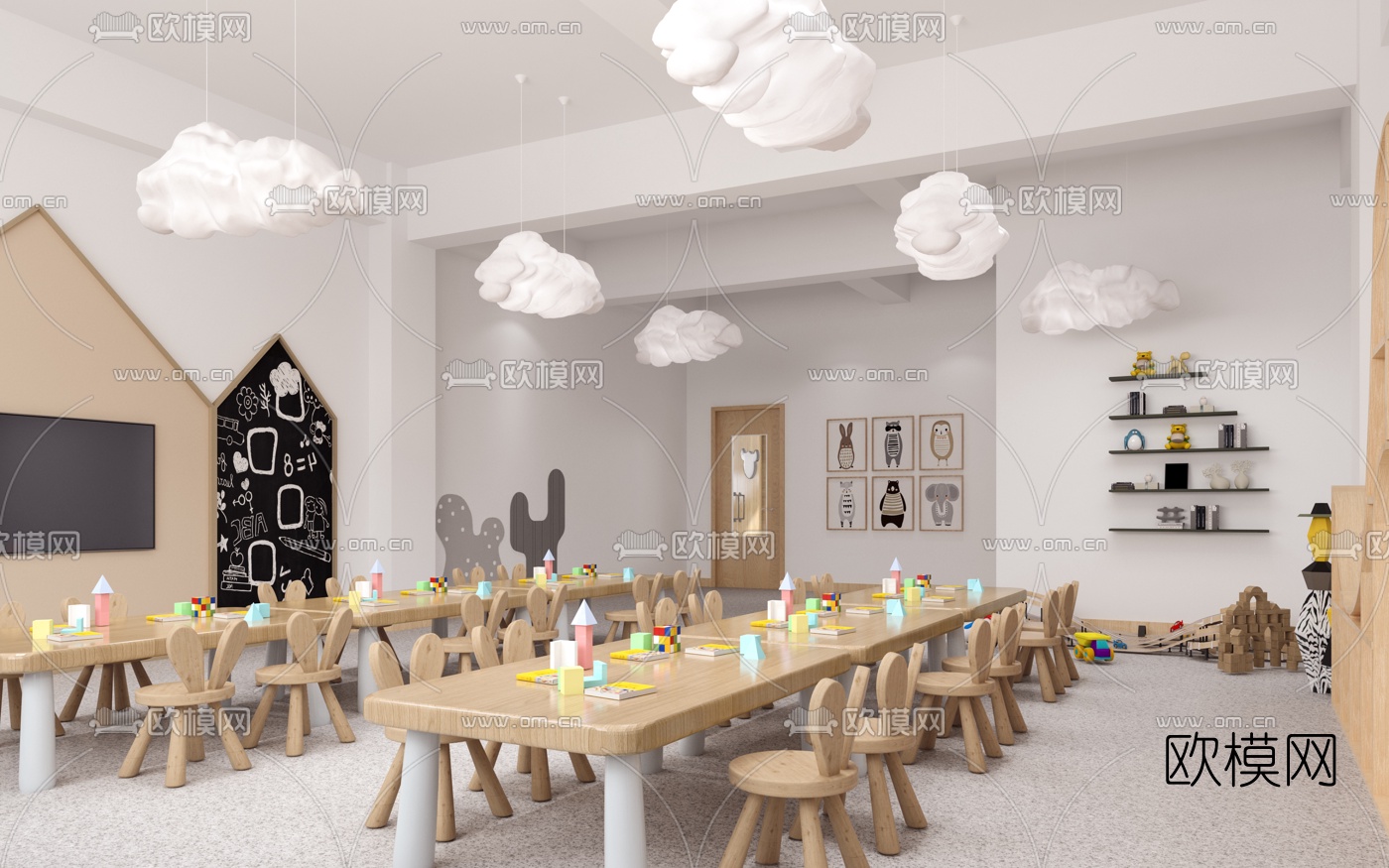现代幼儿园3d模型