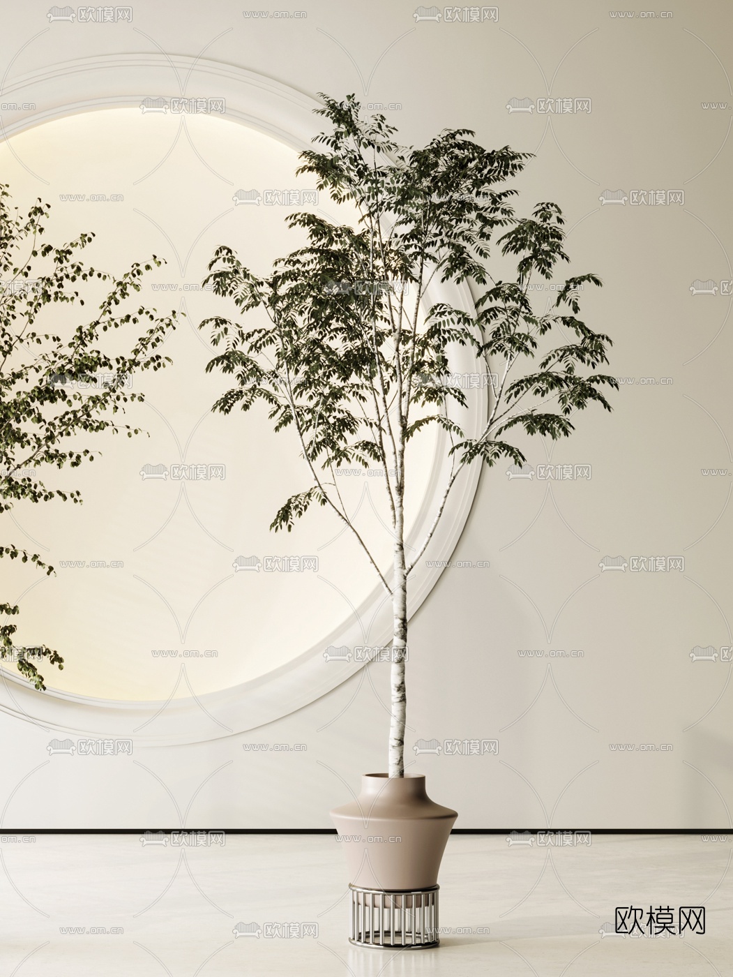 现代绿植盆栽3d模型