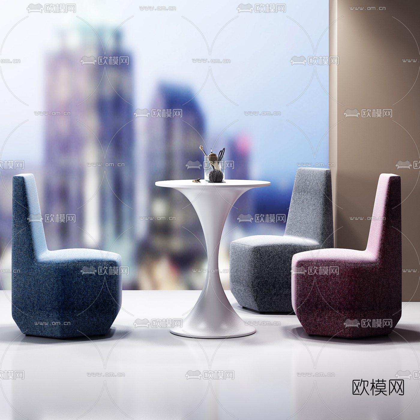 现代休闲桌椅3d模型