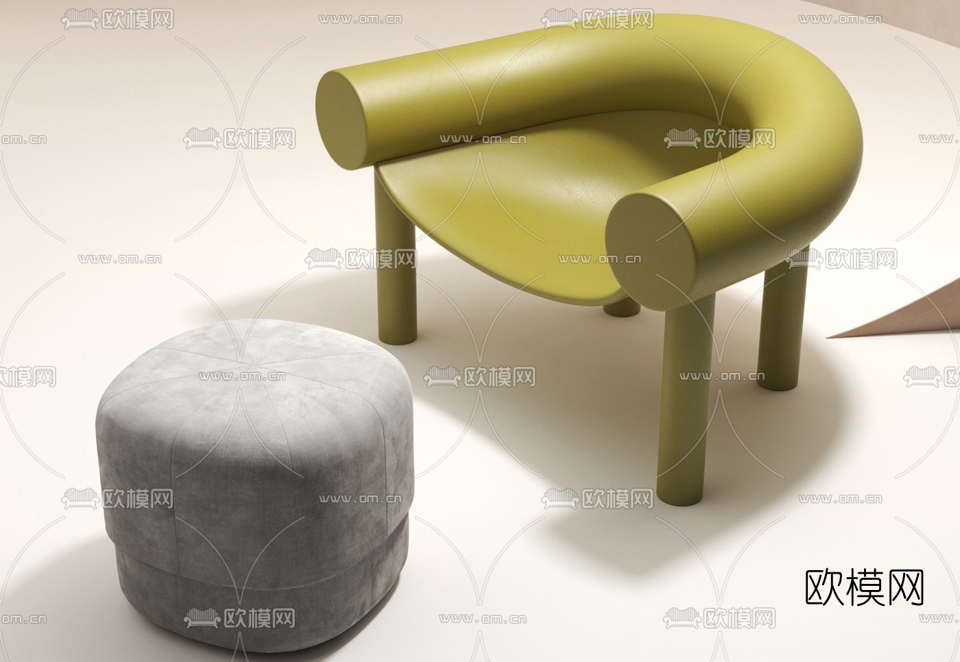 现代沙发桌椅组合3d模型