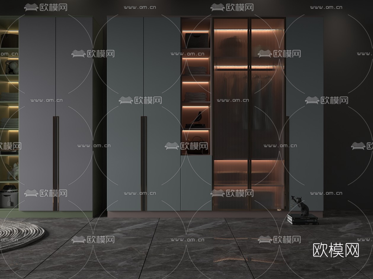 现代时尚衣柜3d模型