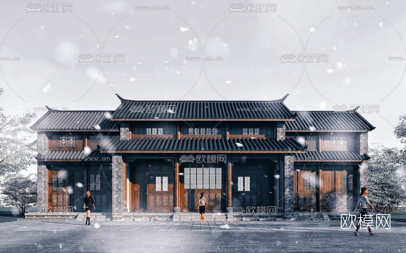 中式古建民居3d模型