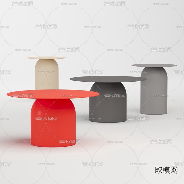 现代实木茶几免费3d模型下载