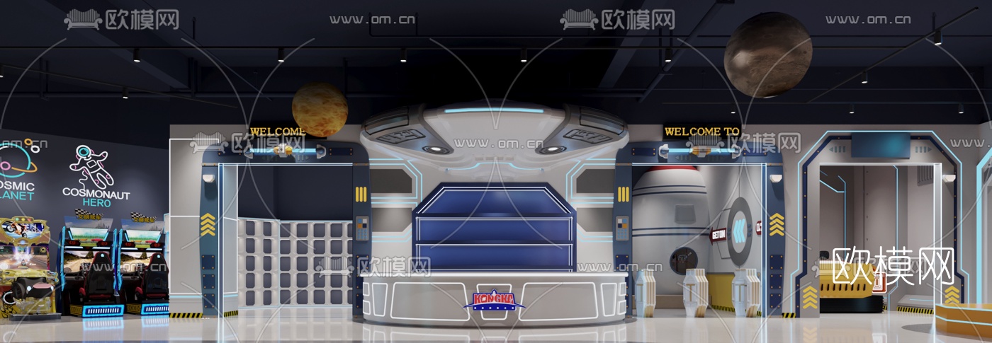 现代电玩城游乐场3d模型