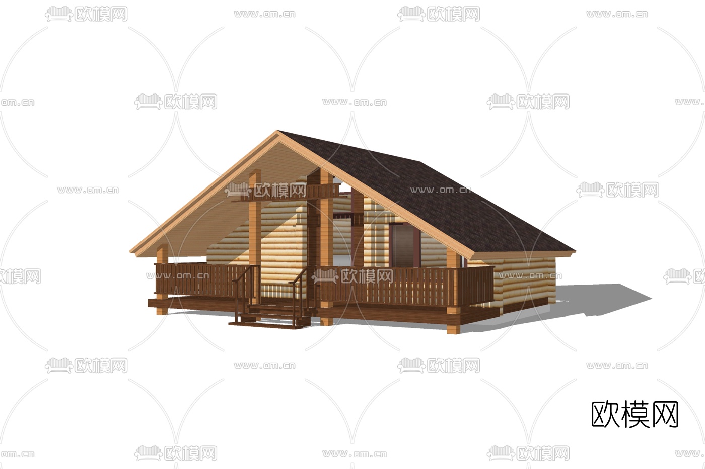 欧式小木屋外观su模型下载