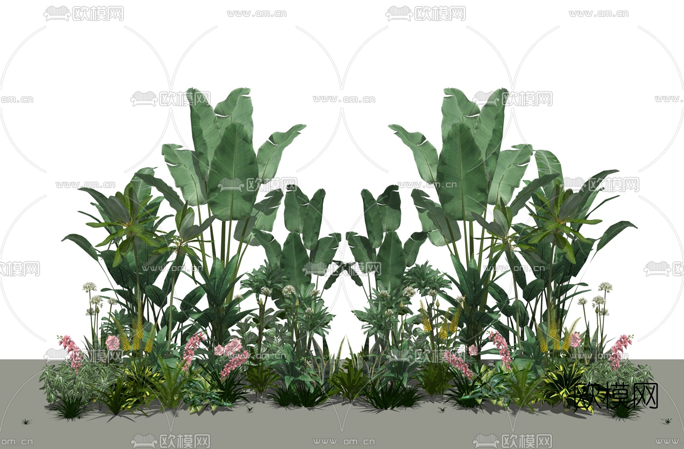 现代绿植盆栽su模型下载