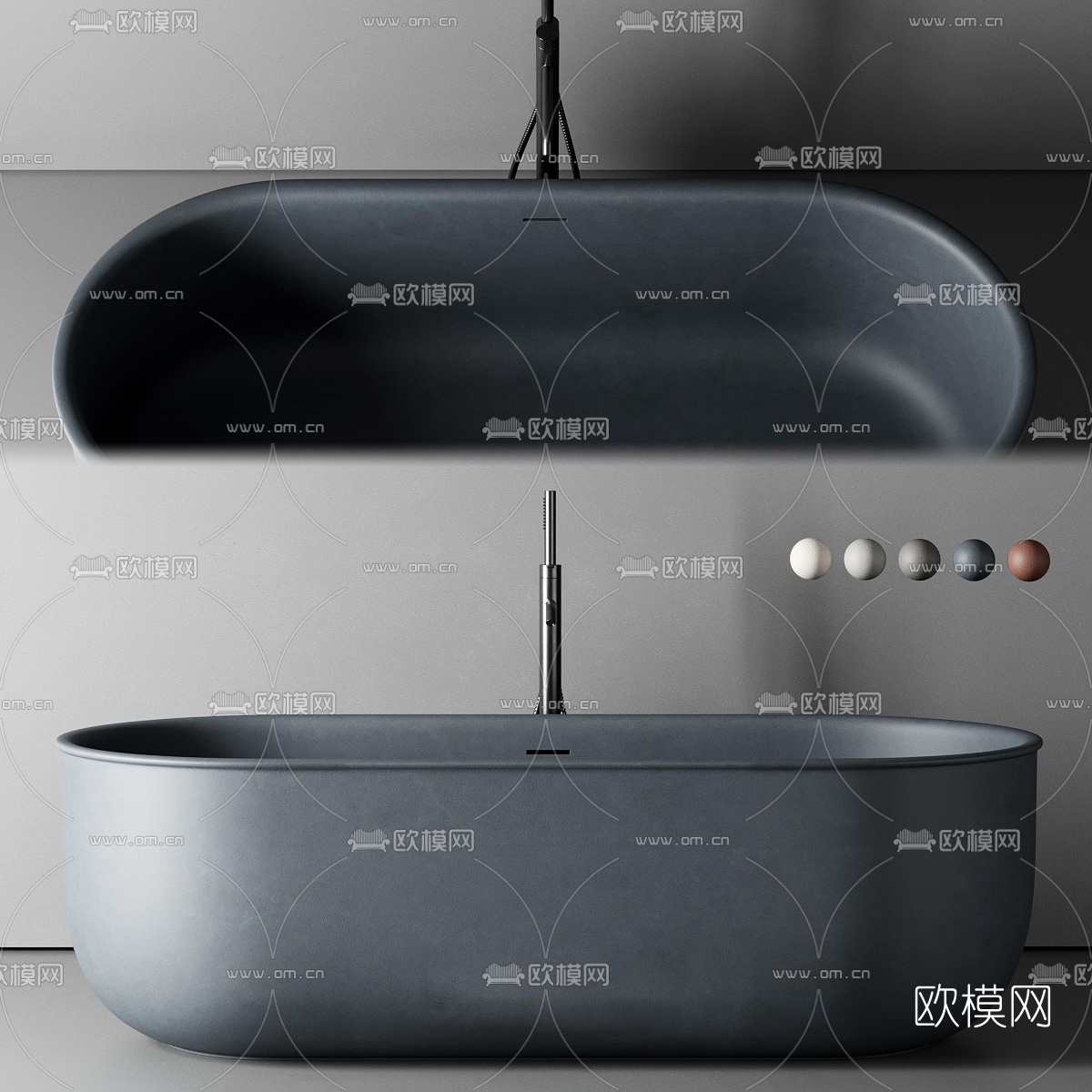 现代浴缸3d模型