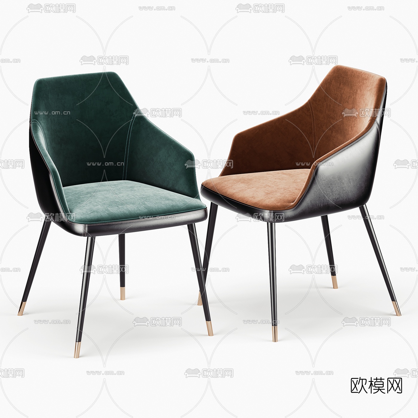 现代布艺餐椅单椅3d模型