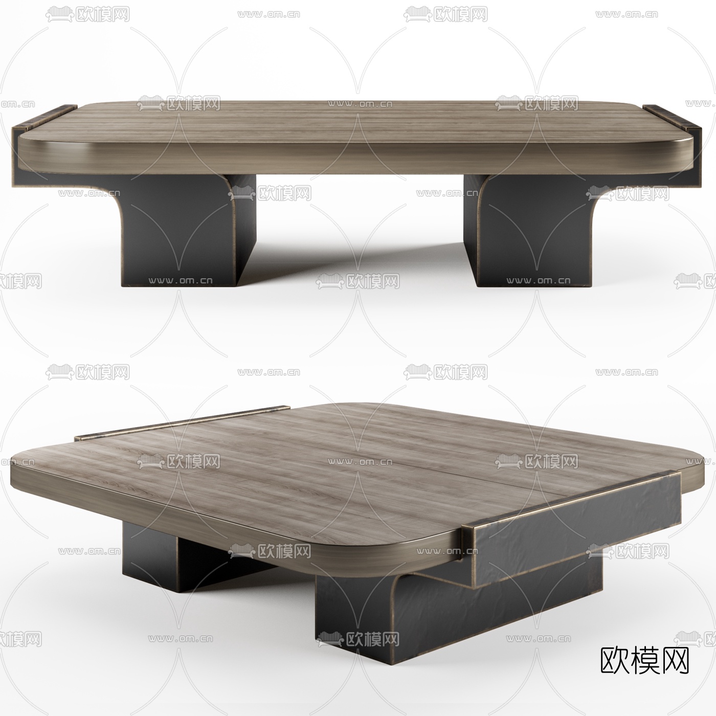 现代方形茶几3d模型