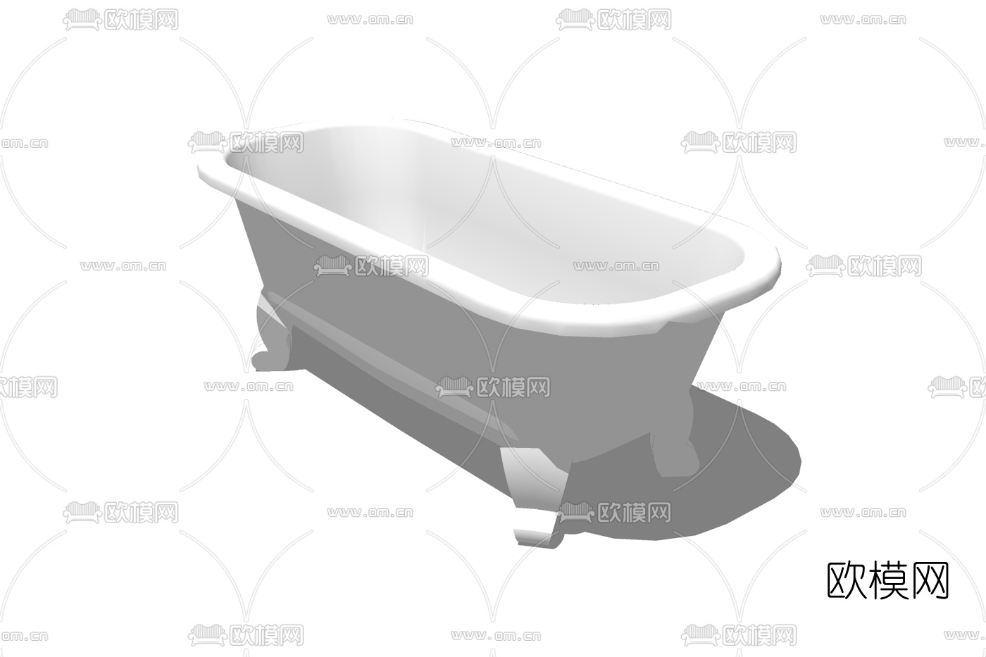 现代浴缸su模型下载