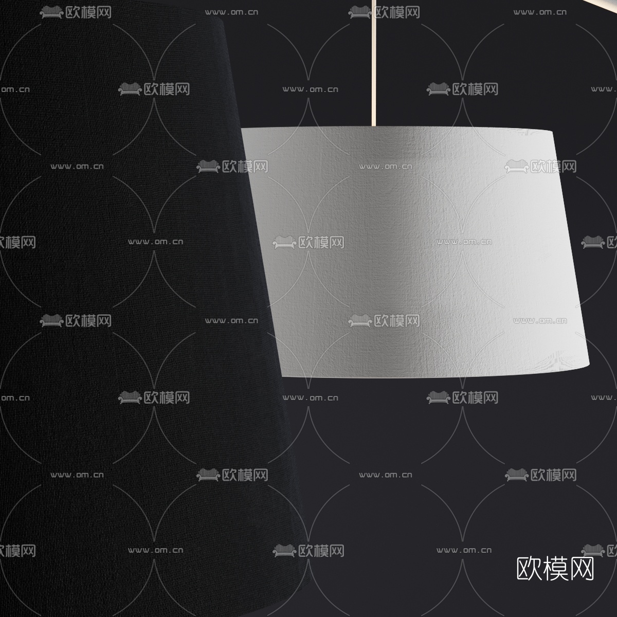 现代简约铁艺落地灯3d模型下载（渲染图2）