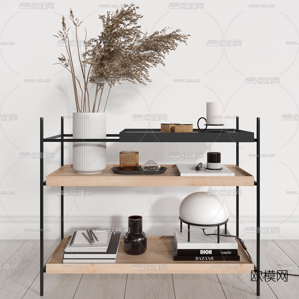 现代摆件置物架3d模型