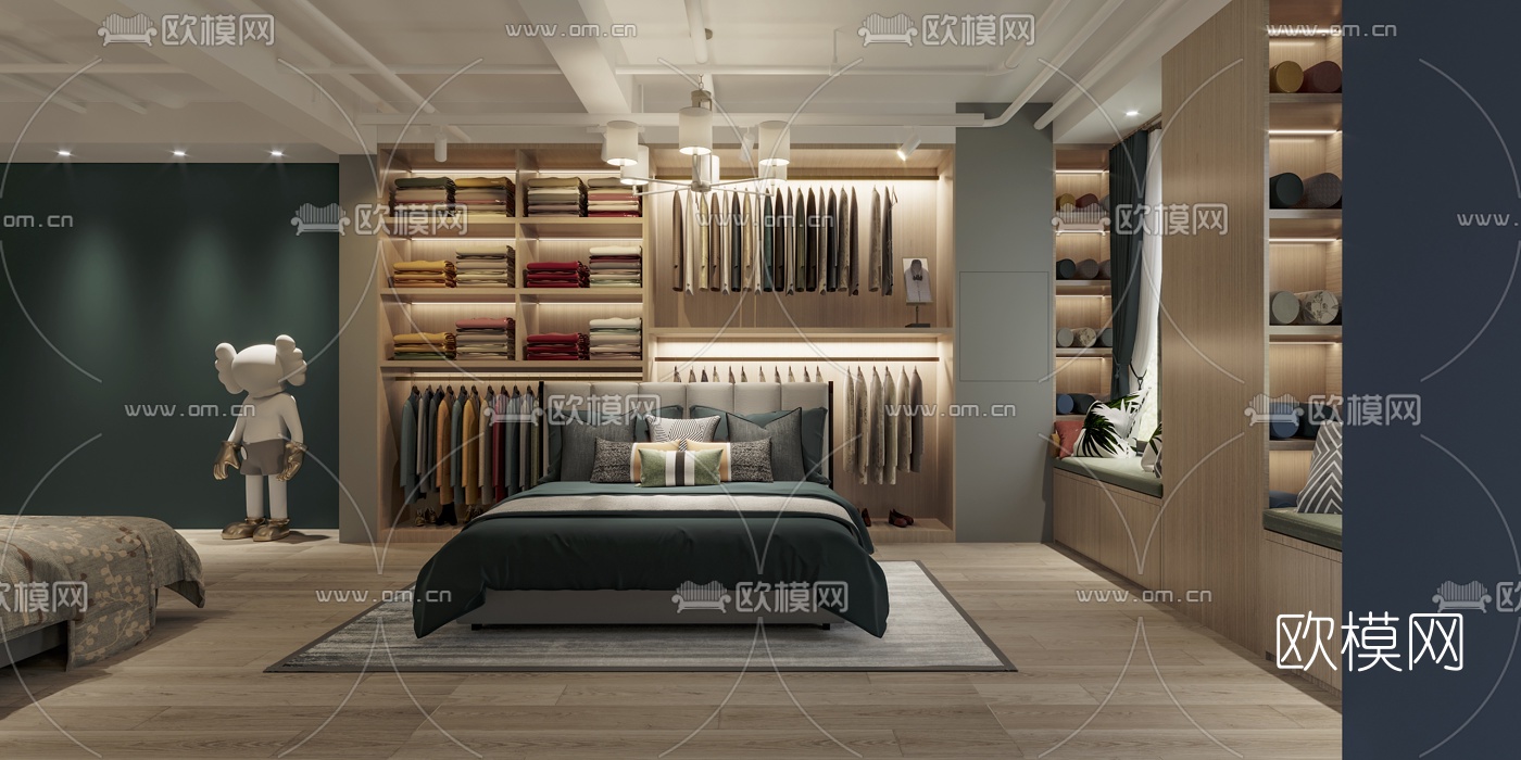 现代家纺床上用品专卖店3d模型
