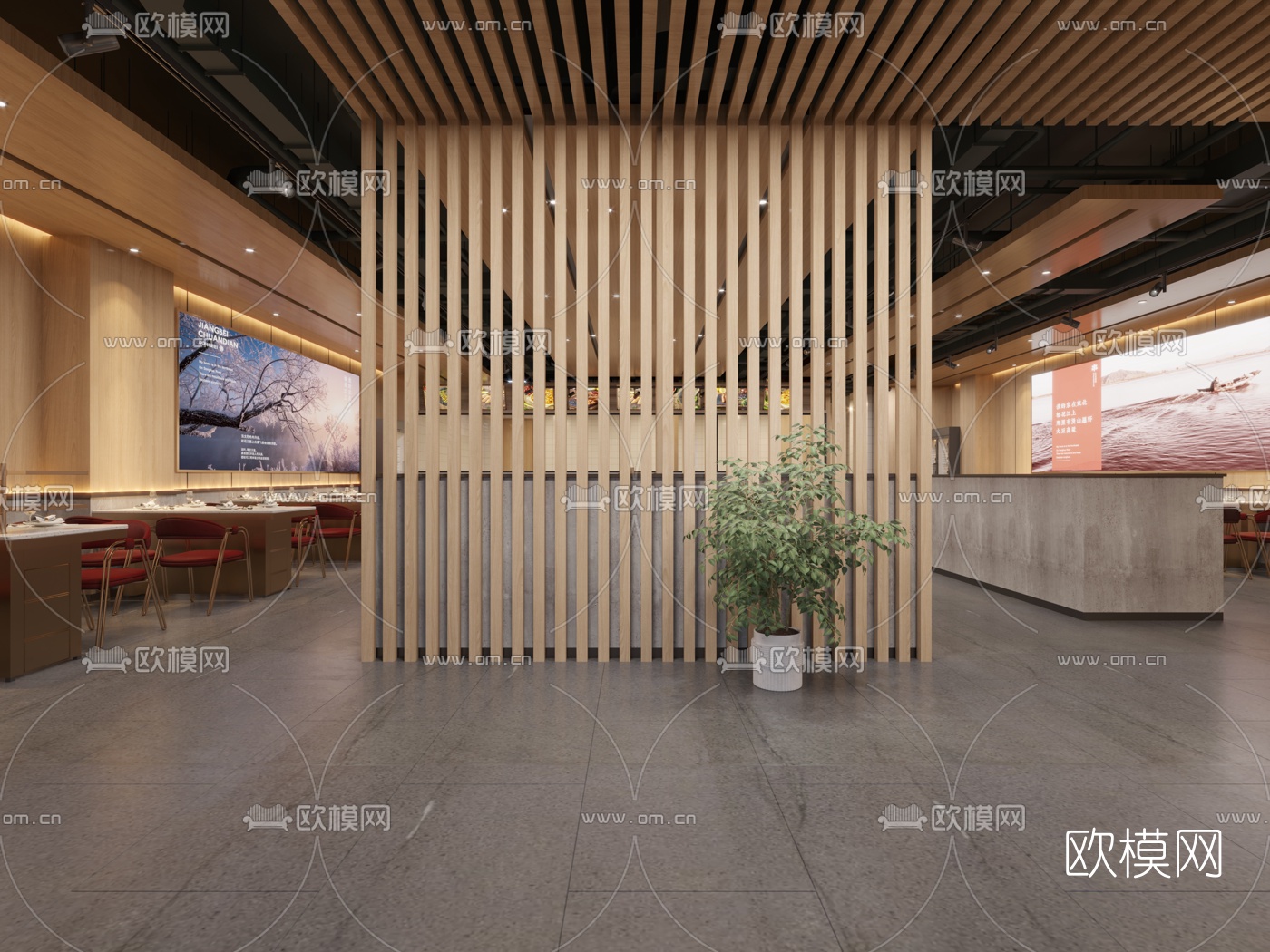 现代烧烤店3d模型