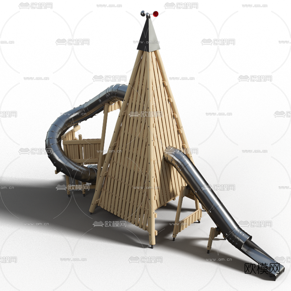 现代儿童滑滑梯3d模型