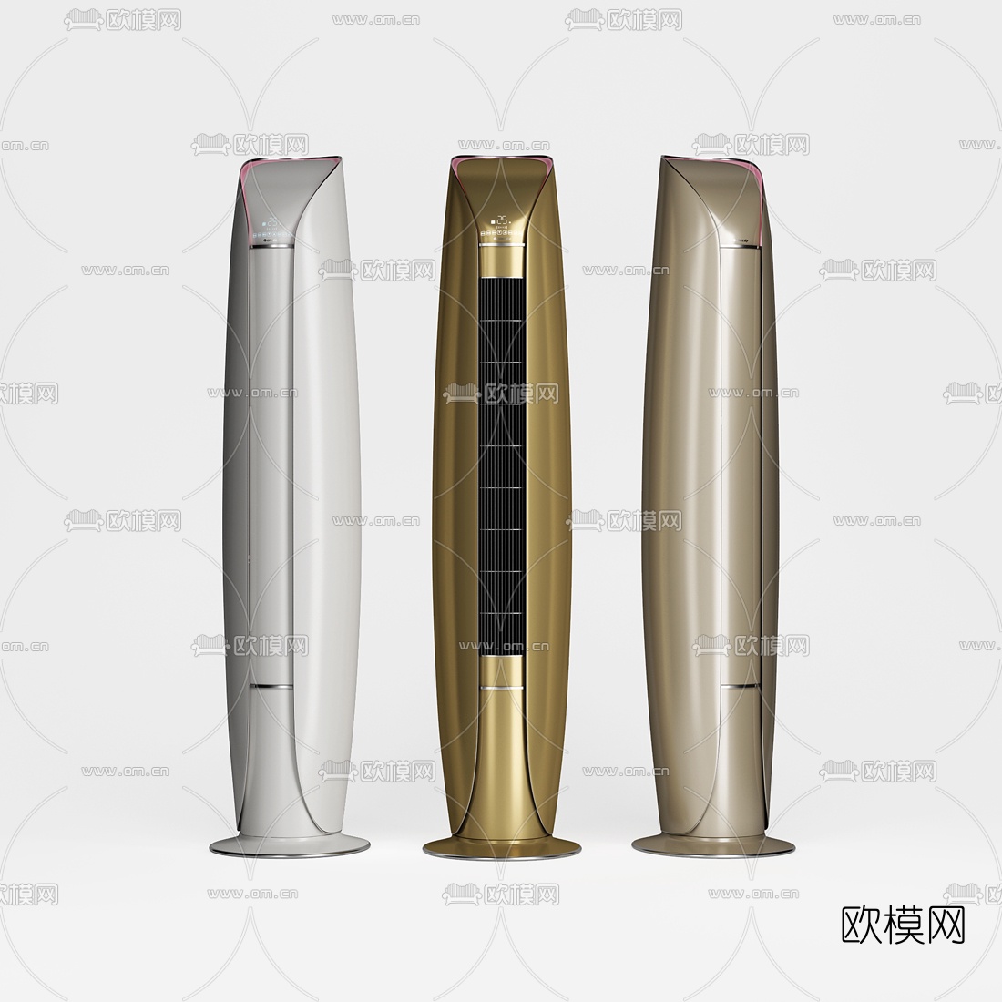 现代落地变频空调3d模型